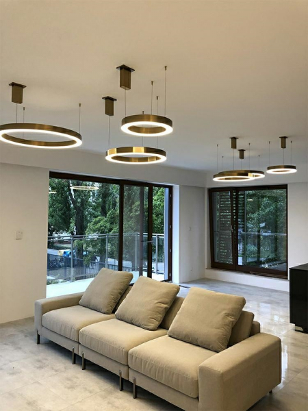 Lustra rotunda tip inel Dasa cu iluminare LED, argintie crom/aurie, diverse dimensiuni, JD8169-40.SILVER - King [11]