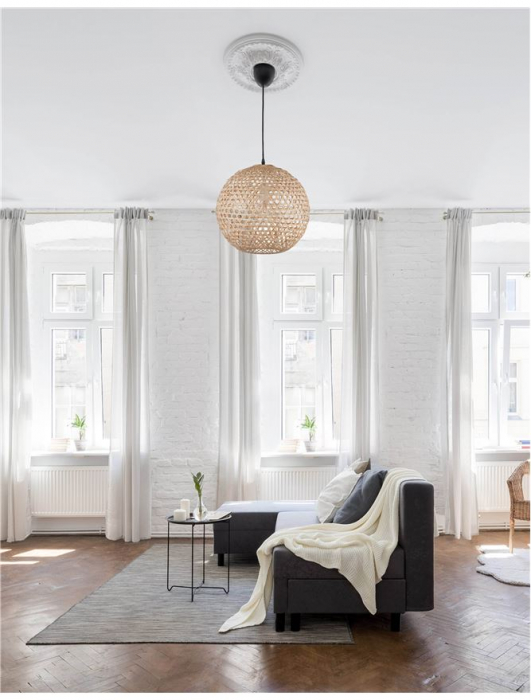 Lustra rotunda tip pendul Vedrana din bambus Ø 40 cm, inaltime reglabila, 9581501 - Novaluce [2]