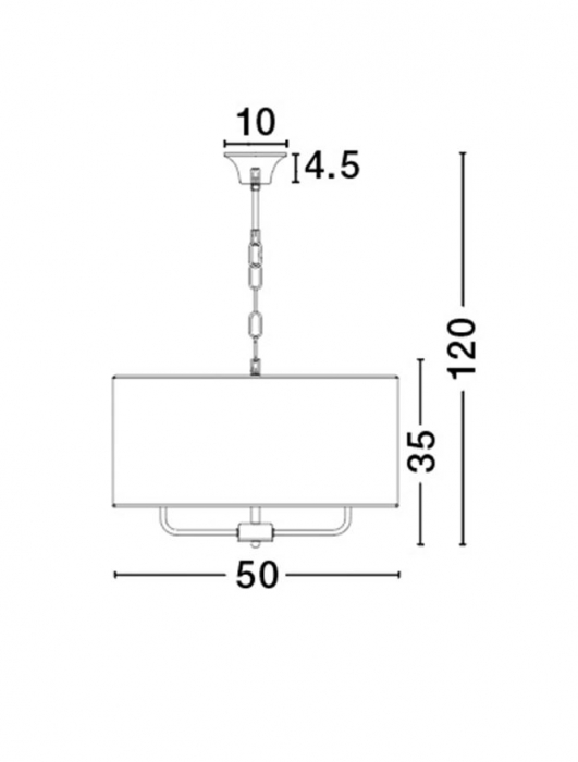 Lustra rotunda tip pendul crem Inga, design clasic, din metal, inaltime reglabila, 8120041 - Novaluce [3]