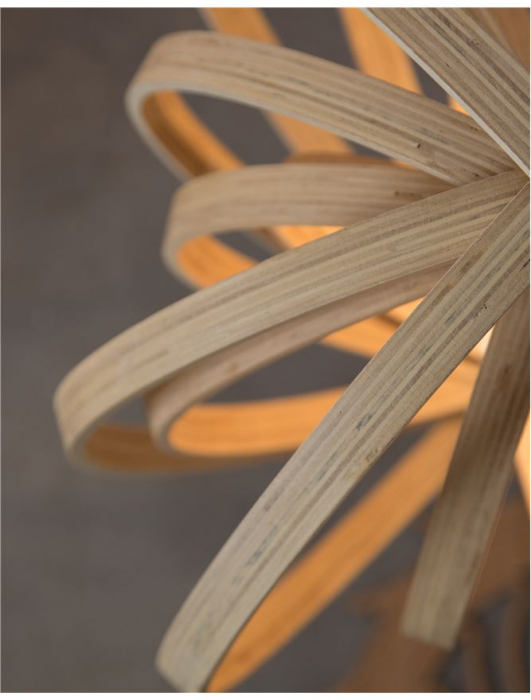 Lustra rotunda tip pendul Maxi Ø 43 cm, abajur discuri din lemn, inaltime reglabila, 9138062 - Novaluce [11]