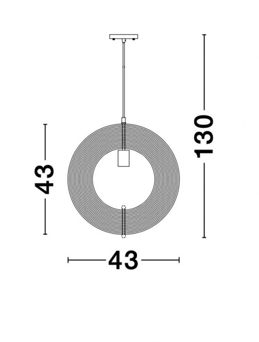 Lustra rotunda tip pendul Maxi Ø 43 cm, abajur discuri din lemn, inaltime reglabila, 9138062 - Novaluce [16]