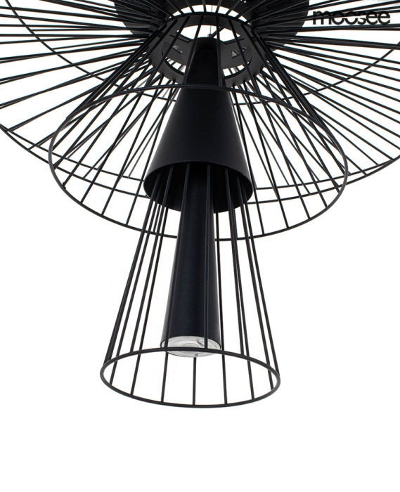 Lustră Sesto 60x60x250 cm, Metal Negru - Moosee [3]
