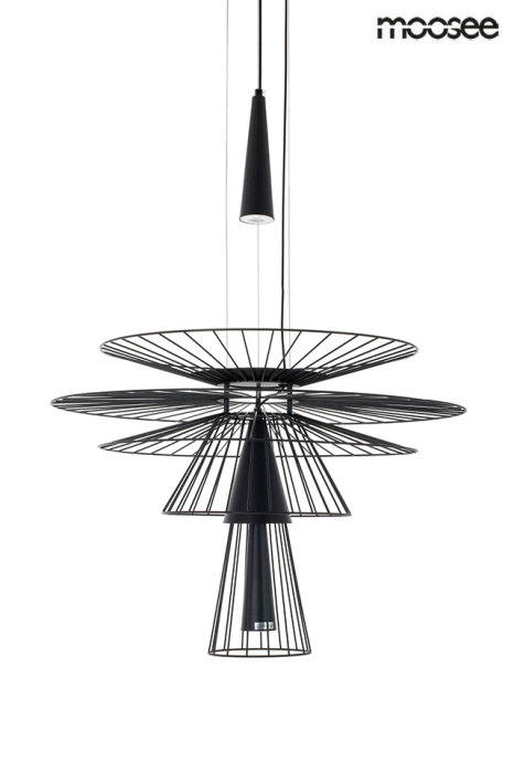 Lustră Sesto 60x60x250 cm, Metal Negru - Moosee [2]