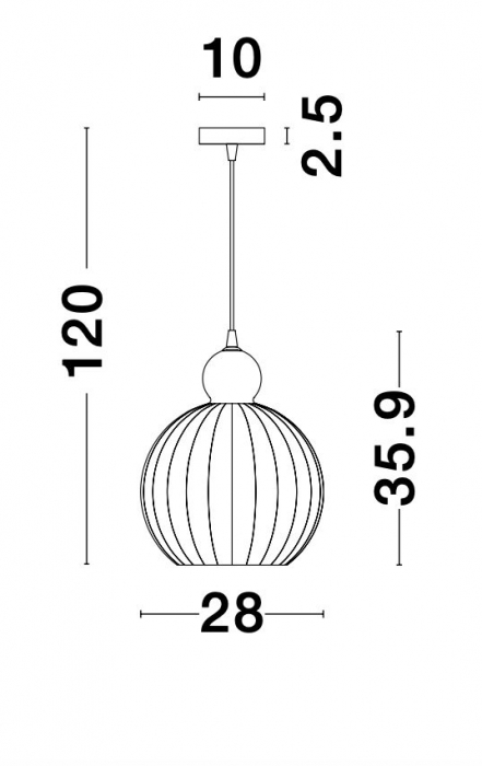 Lustra sticla galbena forma glob Jaime Ø28 cm, metal auriu, 9988280 - Novaluce [3]