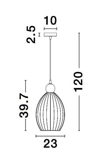 Lustra sticla galbena forma rotunda alungita Jaime Ø23 cm, metal auriu, 9988383 - Novaluce [5]