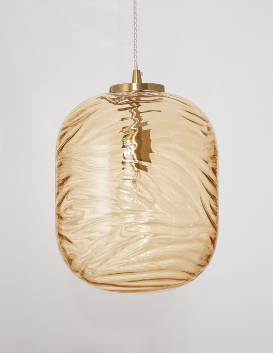 Lustra sticla transparenta/galbena Caden 24,5x33 cm, design retro, 9988247 - Novaluce [2]