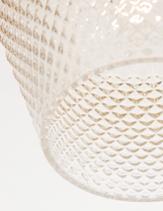 Lustra stil vintage Kalina Ø20 cm sticla transparenta galbena forme geometrice, metal auriu, 9291251 - Novaluce [4]