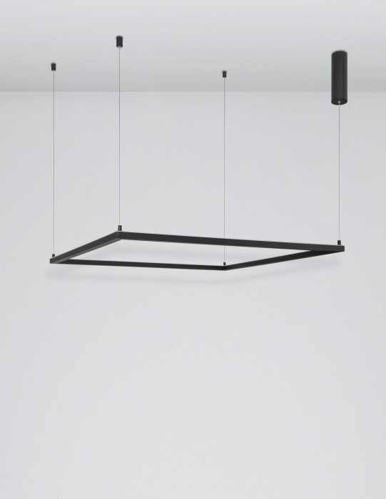 Lustra suspendata patrata dimabila Linus 100x100 cm alba/neagra, iluminare LED, design minimalist, 9990731 - Novaluce [11]