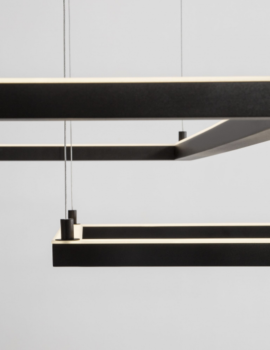 Lustra suspendata patrata dimabila Linus 100x100 cm alba/neagra, iluminare LED, design minimalist, 9990731 - Novaluce [15]