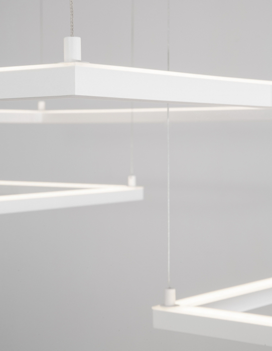 Lustra suspendata patrata dimabila Linus 100x100 cm alba/neagra, iluminare LED, design minimalist, 9990731 - Novaluce [4]