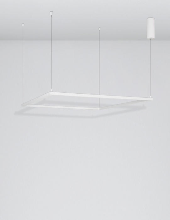 Lustra suspendata patrata dimabila Linus 100x100 cm alba/neagra, iluminare LED, design minimalist, 9990731 - Novaluce [2]