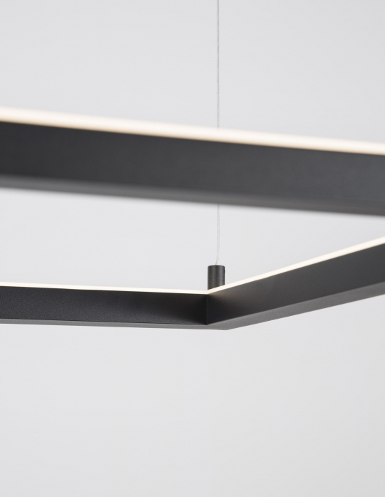 Lustra suspendata patrata dimabila Linus 50x50 cm alba/neagra, iluminare LED, design minimalist, 9990736 - Novaluce [4]