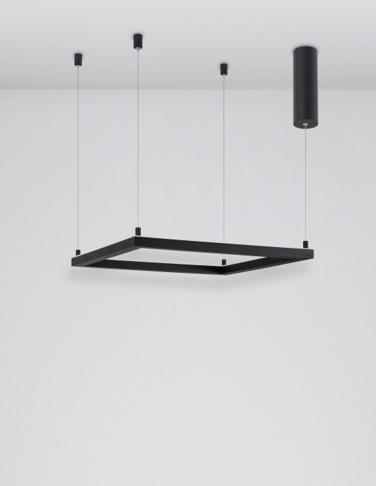 Lustra suspendata patrata dimabila Linus 50x50 cm alba/neagra, iluminare LED, design minimalist, 9990736 - Novaluce [3]