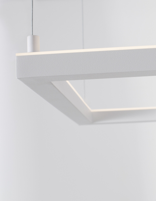 Lustra suspendata patrata dimabila Linus 50x50 cm alba/neagra, iluminare LED, design minimalist, 9990736 - Novaluce [12]
