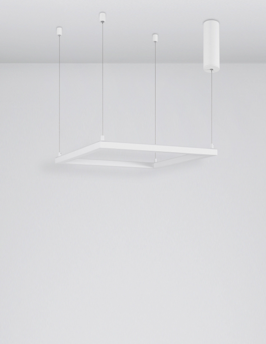 Lustra suspendata patrata dimabila Linus 50x50 cm alba/neagra, iluminare LED, design minimalist, 9990736 - Novaluce [11]