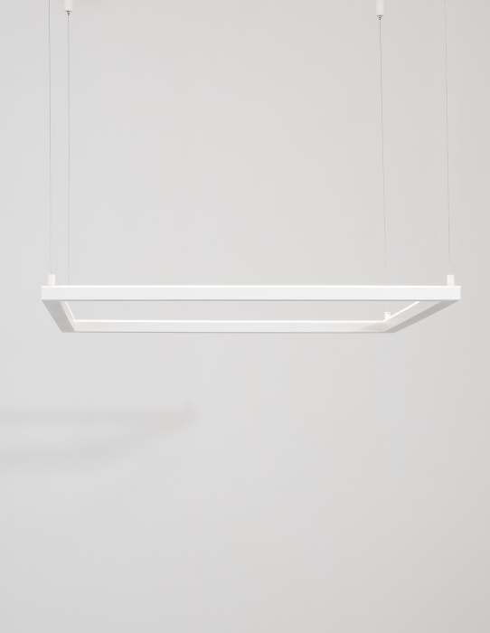 Lustra suspendata patrata dimabila Linus 75x75 cm alba/neagra, iluminare LED, design minimalist, 9990733 - Novaluce [2]