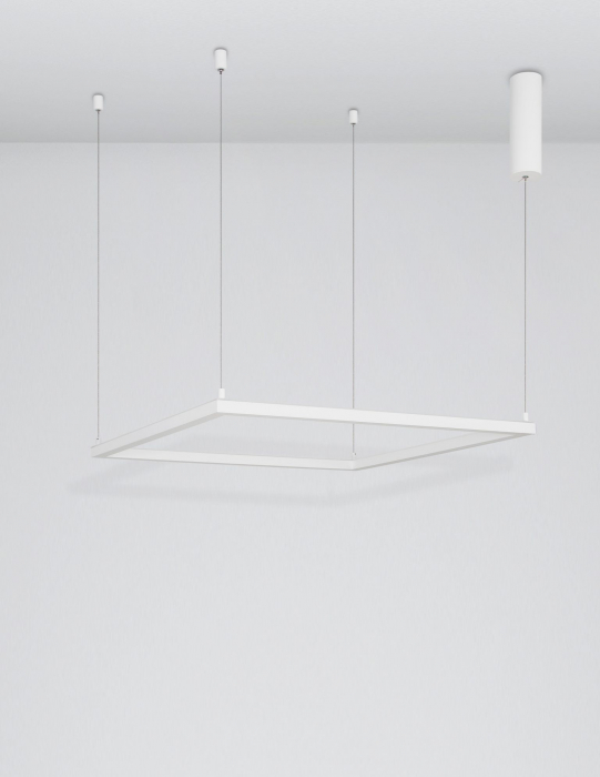 Lustra suspendata patrata dimabila Linus 75x75 cm alba/neagra, iluminare LED, design minimalist, 9990733 - Novaluce [7]