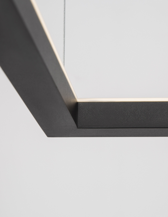 Lustra suspendata patrata dimabila Linus 75x75 cm alba/neagra, iluminare LED, design minimalist, 9990733 - Novaluce [13]