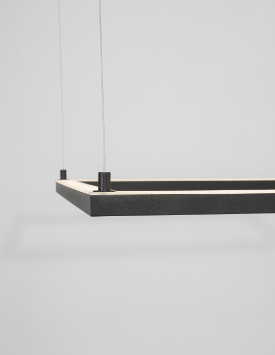 Lustra suspendata patrata dimabila Linus 75x75 cm alba/neagra, iluminare LED, design minimalist, 9990733 - Novaluce [14]