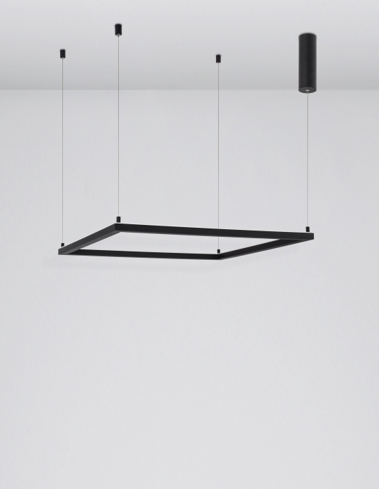 Lustra suspendata patrata dimabila Linus 75x75 cm alba/neagra, iluminare LED, design minimalist, 9990733 - Novaluce [11]