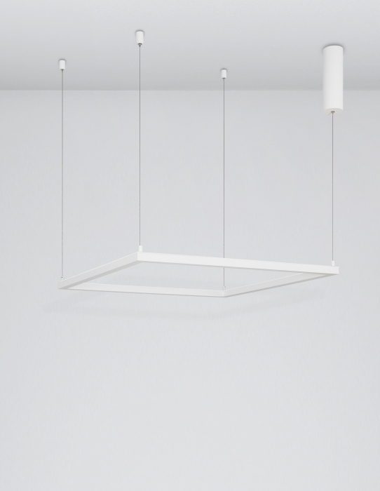 Lustra suspendata patrata dimabila Linus 75x75 cm alba/neagra, iluminare LED, design minimalist, 9990733 - Novaluce [3]