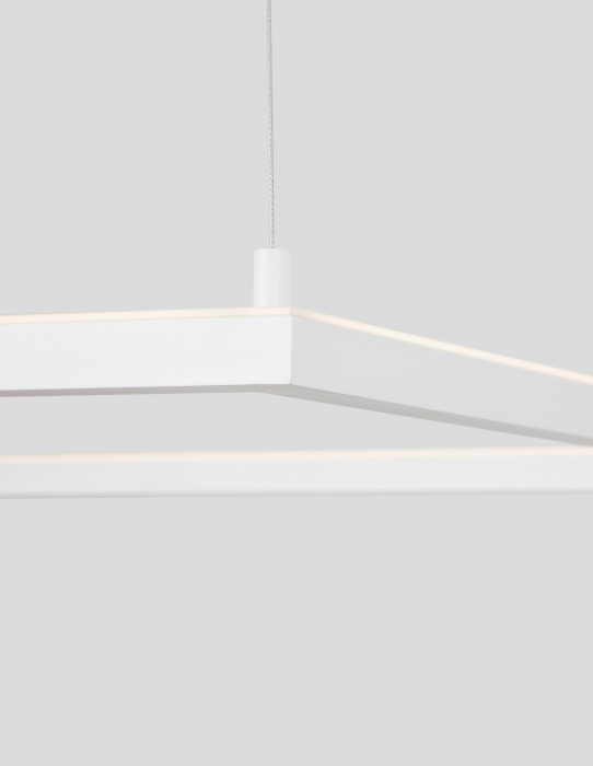 Lustra suspendata patrata dimabila Linus 75x75 cm alba/neagra, iluminare LED, design minimalist, 9990733 - Novaluce [4]