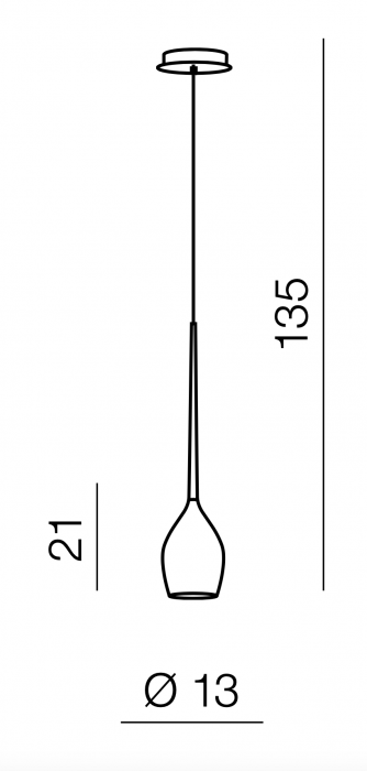 Lustra suspendata pe cablu tip pendul Garnet Ø 13x21 cm, diverse culori, detaliu metalic negru, AZ 1221 - Azzardo [7]