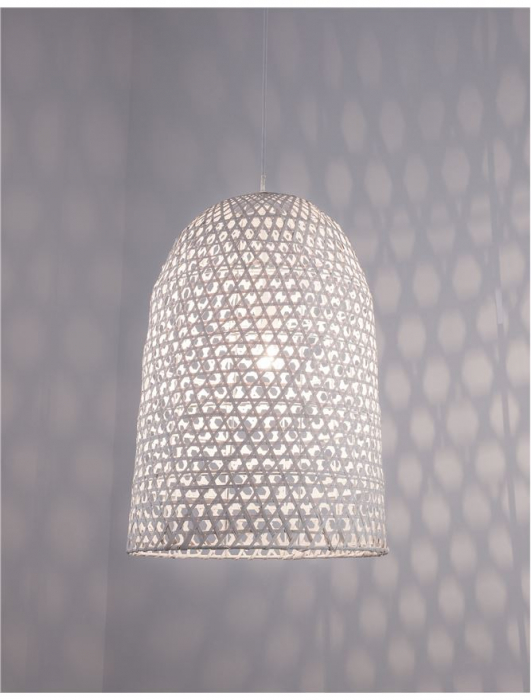 Lustra tip pendul alba/natur Mimmi, din bambus, Ø 40 cm, inaltime reglabila, 9586682 - Novaluce [2]