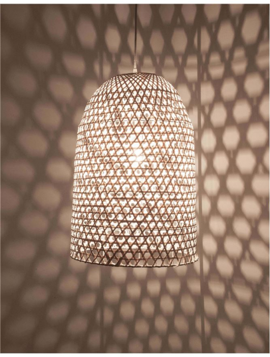 Lustra tip pendul alba/natur Mimmi, din bambus, Ø 40 cm, inaltime reglabila, 9586682 - Novaluce [3]