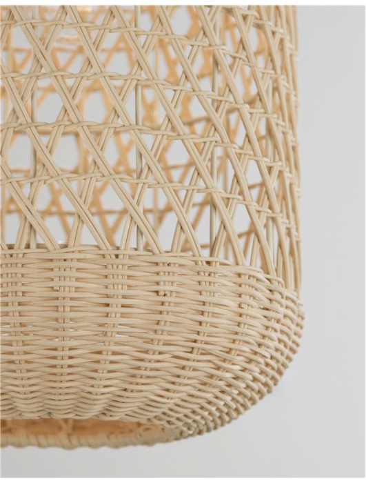 Lustra tip pendul alba/natur Mimmi, din ratan, Ø 25 cm, inaltime reglabila, 9587162 - Novaluce [13]