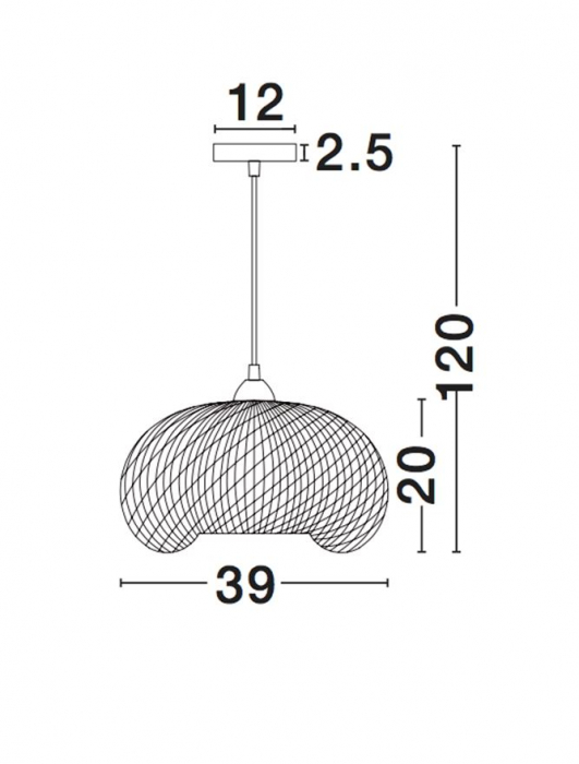 Lustra tip pendul Amaia din bambus Ø 39 cm, inaltime reglabila, 9142498 - Novaluce [3]