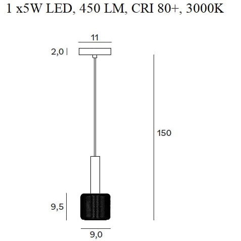 Lustra tip pendul negru/auriu Jaya Ø 9 cm abajur mesh metalic, P0438 - Maxlight [3]