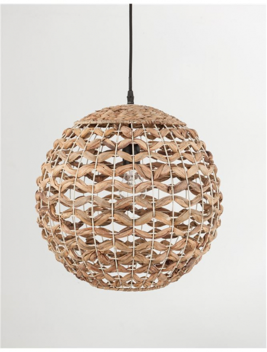 ​​​​​​​Lustra tip pendul premium Komo, din fibra naturala, Ø 40/50,5 cm, inaltime reglabila, 9587121 - Novaluce [15]