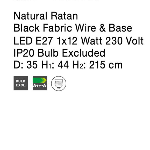 ​​​​​​​Lustra tip pendul premium Simisa, din ratan, Ø 35 cm, inaltime reglabila, 9858659 - Novaluce [7]
