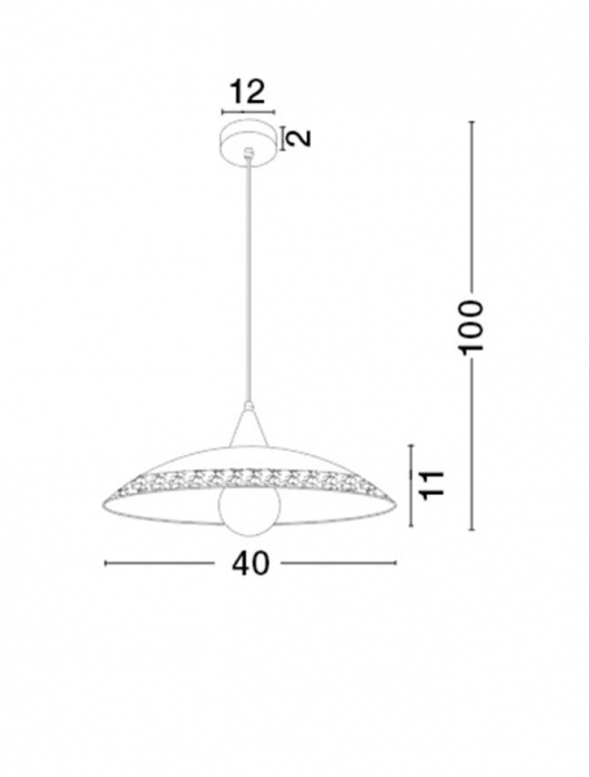 Lustra tip pendul rotunda alb-argintiu Cecil, Ø 40 cm, din sticla, inaltime reglabila, 7326324 - Novaluce [3]