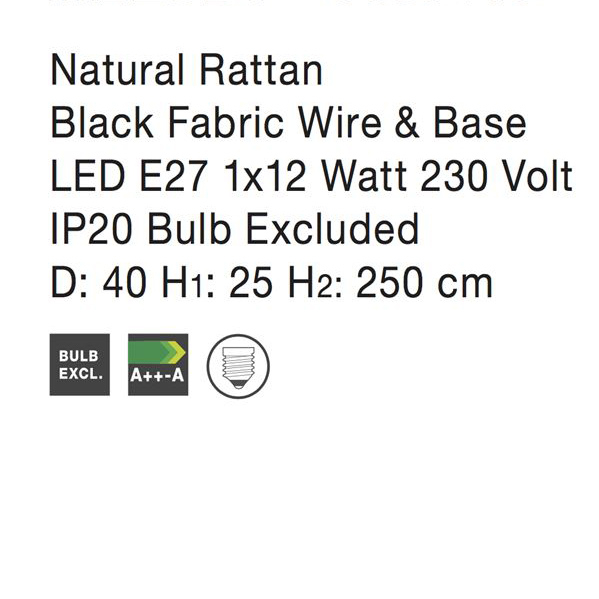 Lustra tip pendul Vedrana din ratan Ø 40 cm, inaltime reglabila, 9586446 - Novaluce [7]
