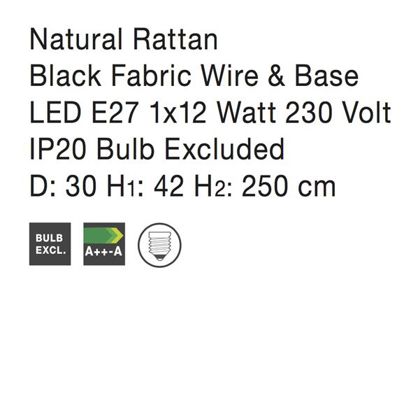 Lustra tip pendul Vedrana din ratan Ø 30 cm, inaltime reglabila, 9586766 - Novaluce [10]