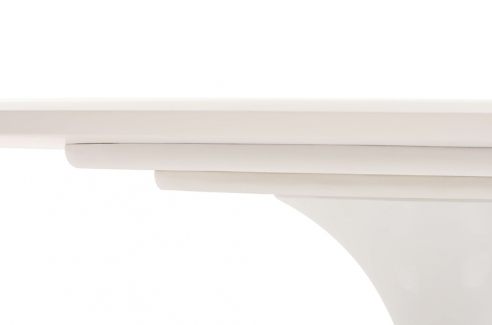 Masa alba ovala Leone 200x120 cm, MDF alb semi-mat, picior central metalic alb lucios, RT-335V.MDF - King [3]
