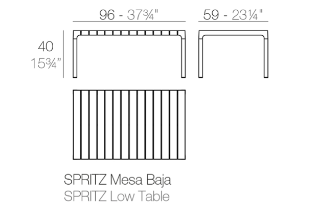 Masa cafea exterior Spritz 96x59x40 cm, polipropilena, diverse culori, 56026 W - Vondom [4]