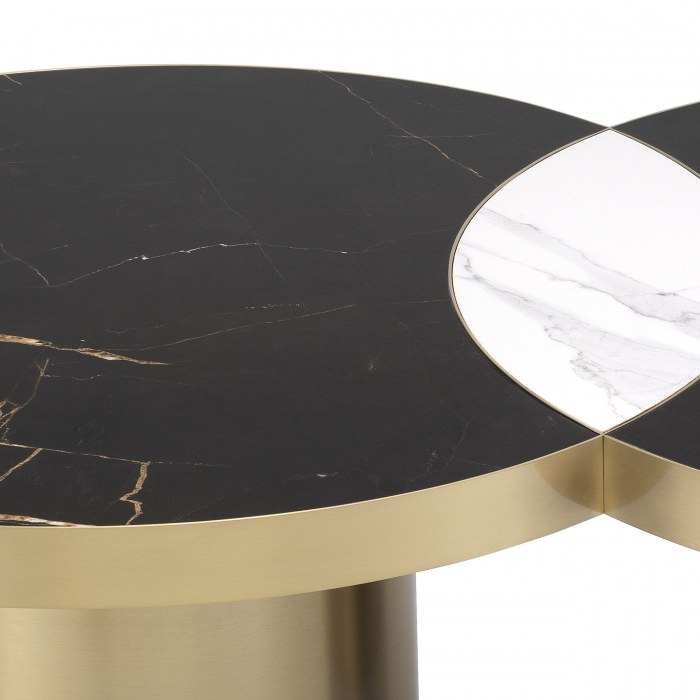 Masa cafea lux aurie Breakers 139x80 cm, blat efect marmura neagra | Eichholtz - 114399 [4]