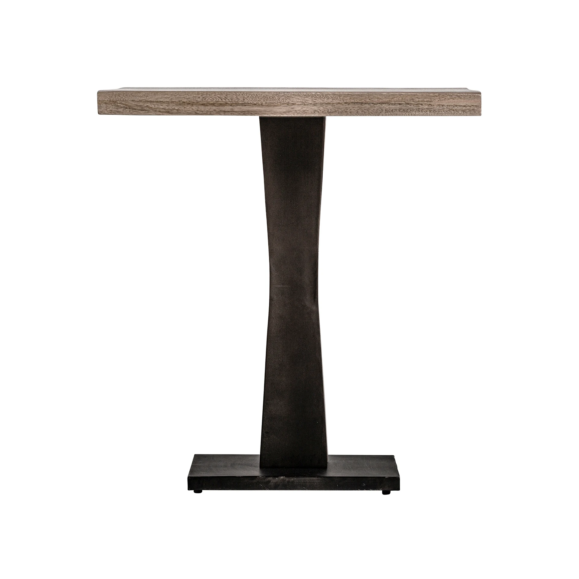 Masa de Bar din Fier si Lemn de Mango, Negru, 70x70x76 cm, Stil Industrial - VicalHome 33182 [2]