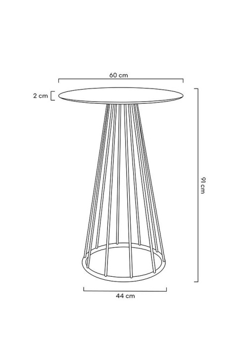 Masă de Bar Glam 60x60x90 cm, Alb Mat - King Home [6]