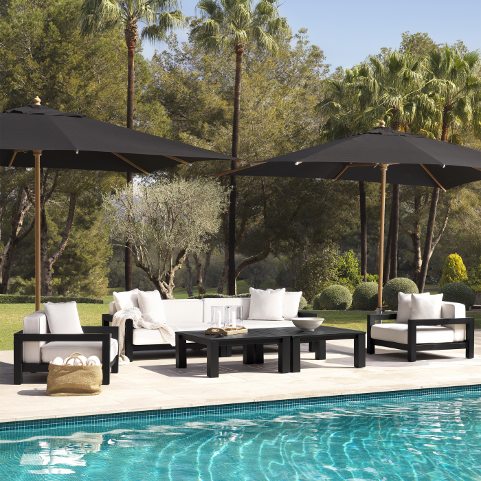   Canapea exterioară Cap-Antibes din pânză sunbrella neagră 115006 EICHHOLTZ [2]