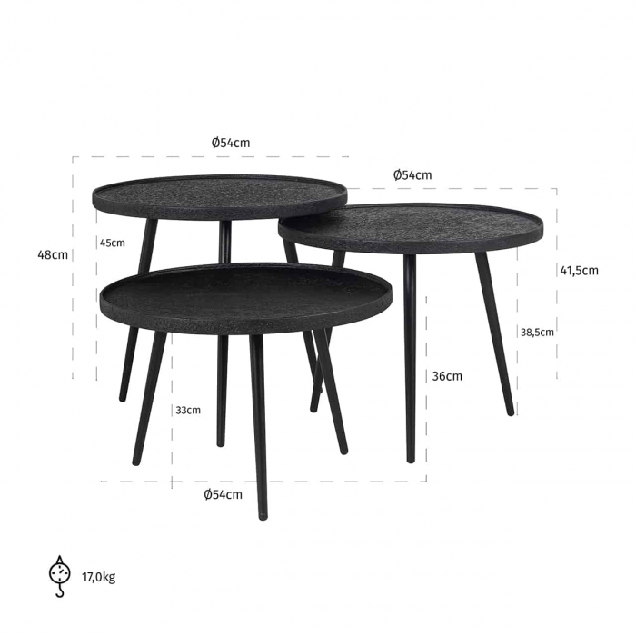 Masă de cafea Oxford set de 3 (), 825209 - Richmond Interiors [3]