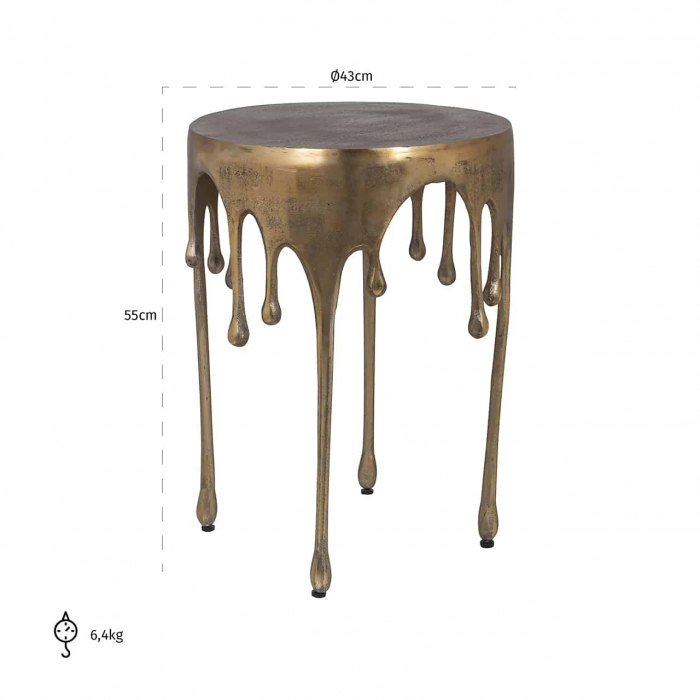 Masă de capăt Carly (Brushed Gold), 825200 - Richmond Interiors [2]