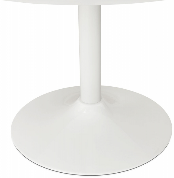 Masa rotunda alba MDF Buro 90 cm, picior cental alb otel, design modern, DT00640WH - Kokoon [8]