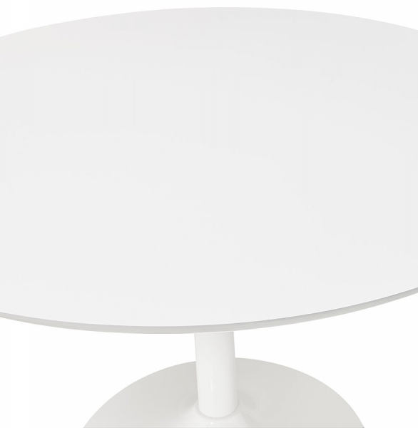 Masa rotunda alba MDF Buro 90 cm, picior cental alb otel, design modern, DT00640WH - Kokoon [5]