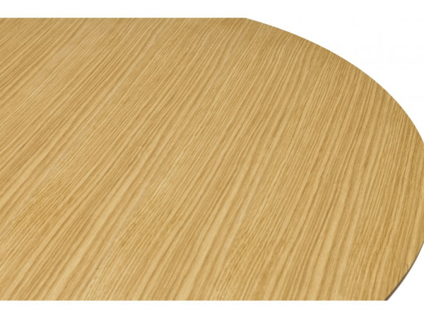 Masa rotunda Buro 90 cm MDF lemn natur, picior central alb otel, DT00650NA - Kokoon [2]