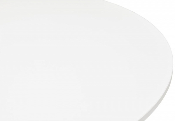 Masa dining rotunda alba Tyra 90 cm picior central otel talpa subtire, blat pal melaminat, DT00720WH - Kokoon [3]