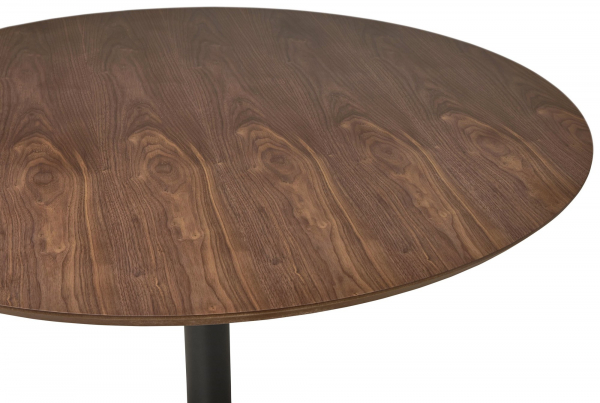 Masa dining/living rotunda Walter 120 cm MDF nuc, picior negru otel, DT00470WA - Kokoon [4]